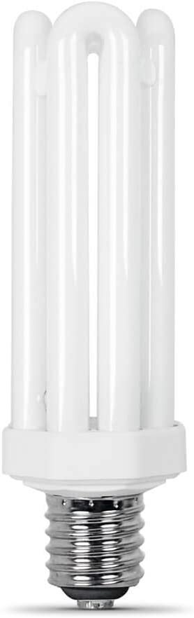 Feit Electric 300-Watt Equivalent CFLNI Quad Tube E26 Base with Mogul Base Adapter Non-Dimmable CFL Light Bulb, Daylight 6500K